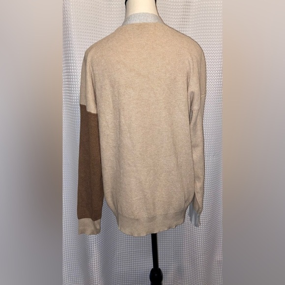 Women’s CYRUS‎ colorblock gray beige brown waffled buttoned Cardigan size Medium - Picture 12 of 12